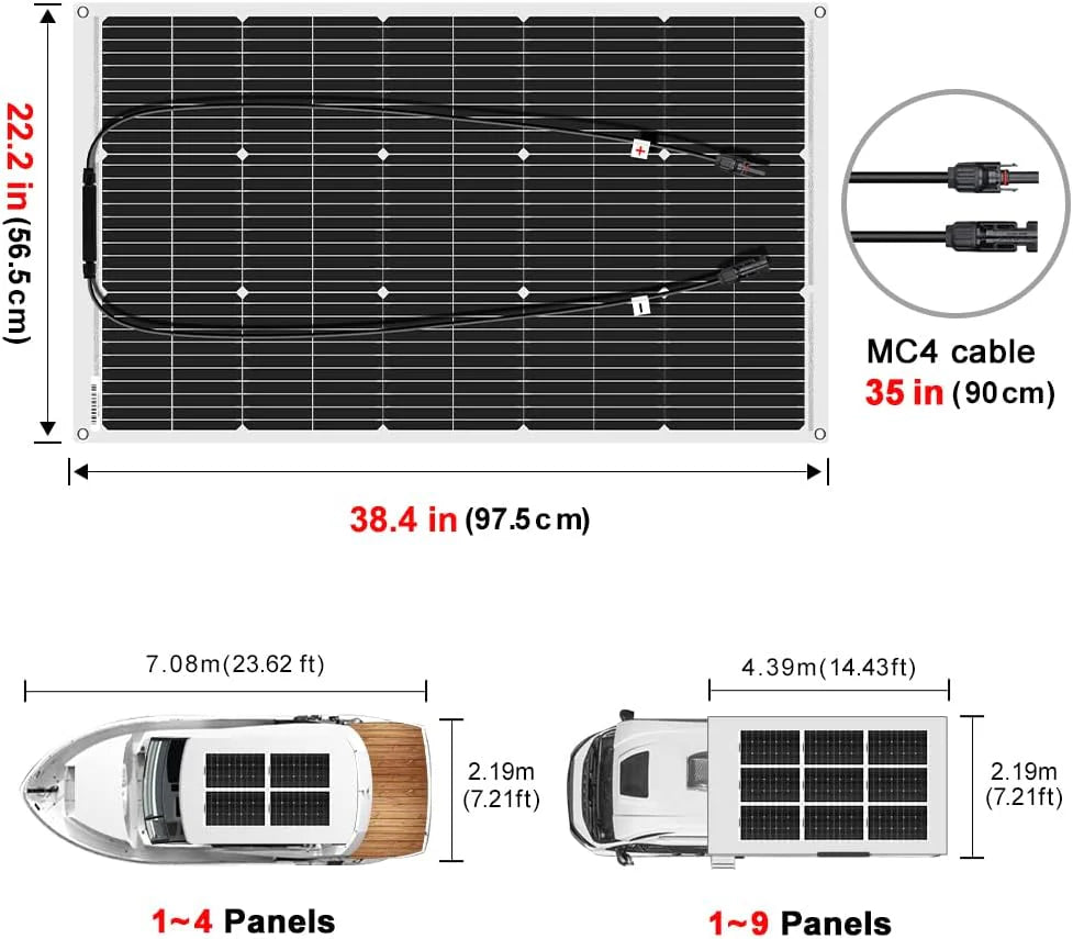 100 Watt flexibles Solarpanel